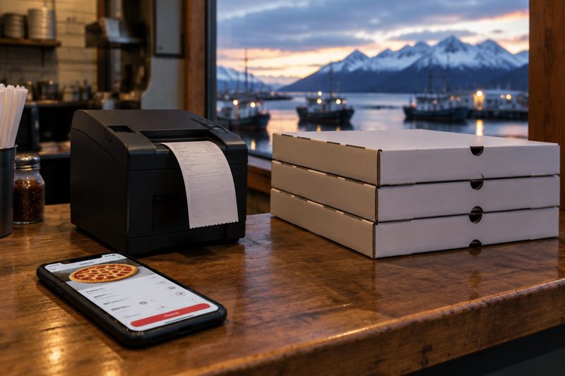 Online order printing in the kitchen